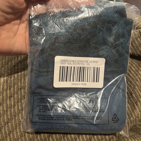 Soma Embraceable Enchanting Lace Brief Teal Size XXL Panties - Picture 10 of 10